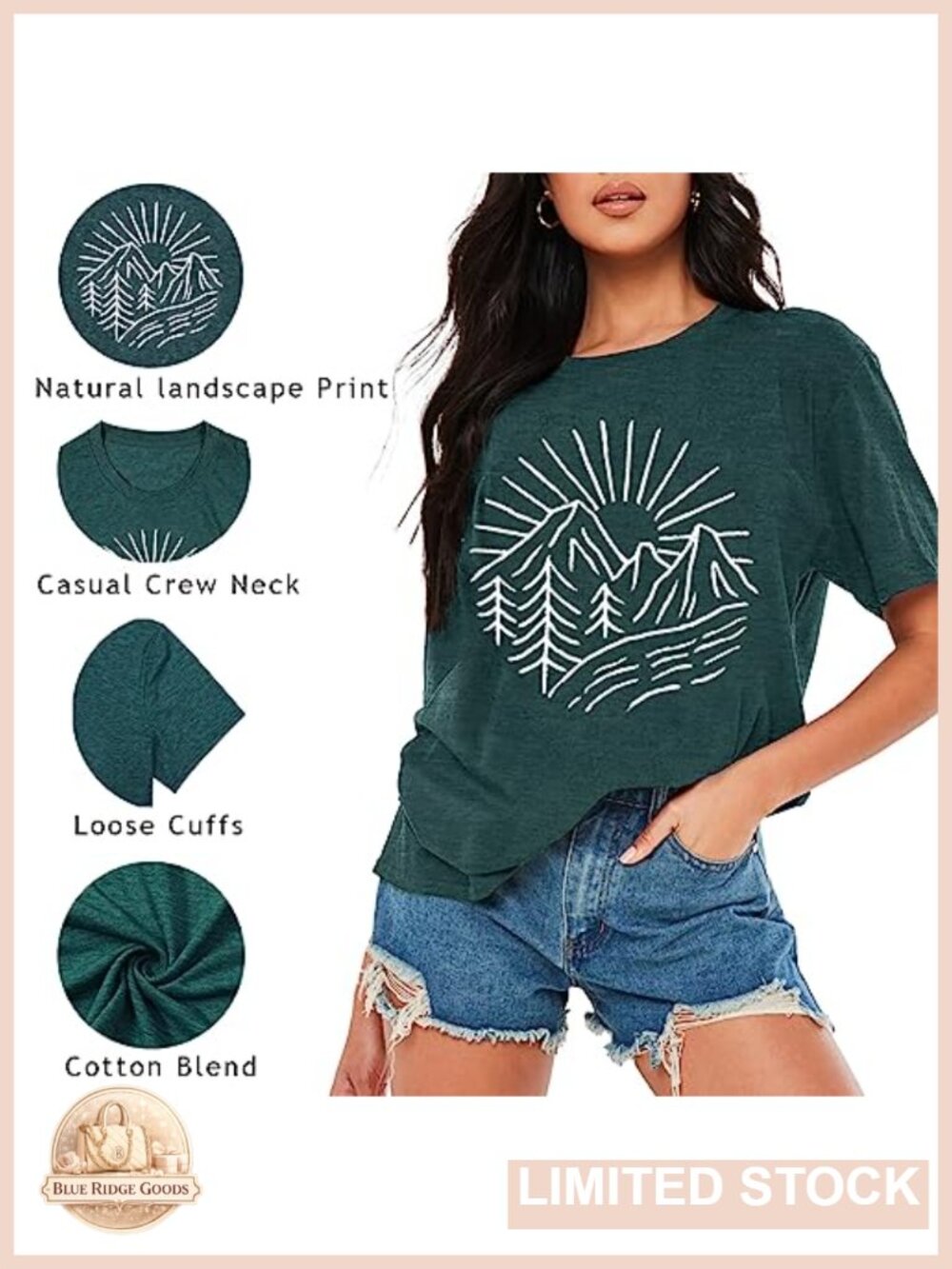 Hiking Mountain Graphic Tank Top - Funny Pine Tree Sunrise Workout Tee - Picture 5 of 6
